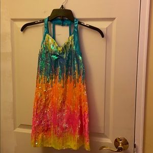 Multi colored sequins dress kids medium